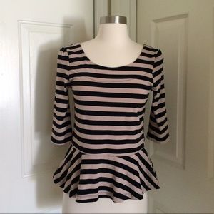 NWOT Striped Peplum Top